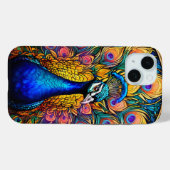 Glass Style Peacock Tough iPhone Case (Rückseite (Horizontal))