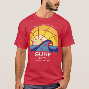 Glass Summertime Surf Stadt Nord-Olina T-Shirt