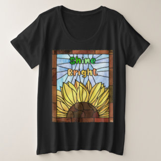 Glass Sunflower Shine Bright Große Größe T-Shirt