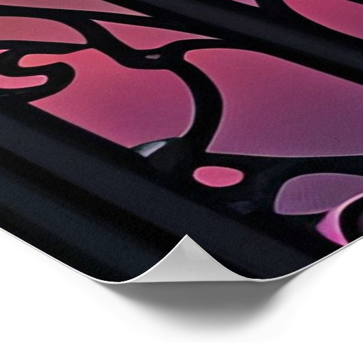 Glass Sunset Illustration Poster (Ecke)