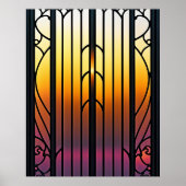 Glass Sunset Illustration Poster (Vorne)