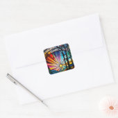 Glass Sunset Quadratischer Aufkleber (Umschlag)