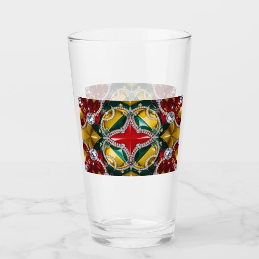 Glass-Tasse mit Los Angeles Farben Glas (Vorderseite)