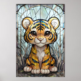 Glass Tiger Cub - Jungle Kinderzimmer Poster