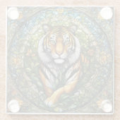 Glass Tiger Illustration Glasuntersetzer (Rückseite)