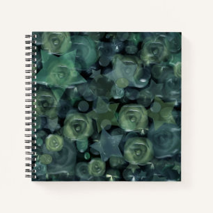 Glass Til 3D Liquid Roses and Stars Notizblock
