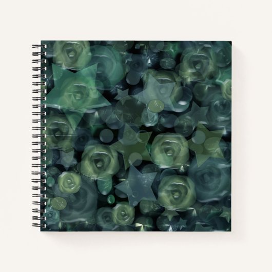 Glass Til 3D Liquid Roses and Stars Notizblock (Vorderseite)