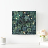 Glass Til 3D Liquid Roses and Stars Quadratische Wanduhr (Zuhause)