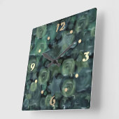 Glass Til 3D Liquid Roses and Stars Quadratische Wanduhr (Winkel)