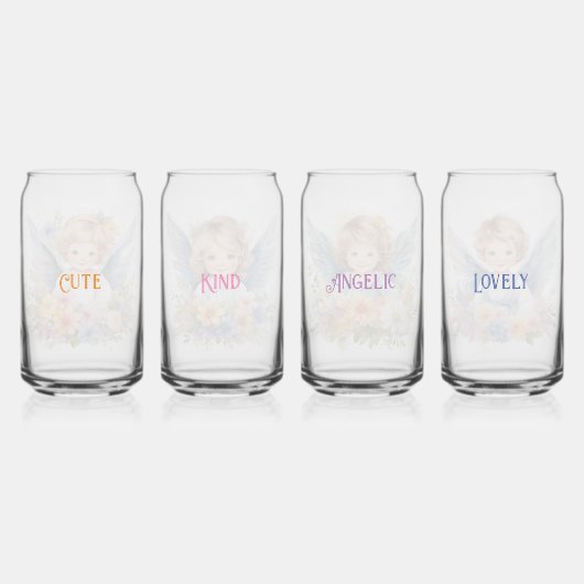 Glass Trinkbehälter Set 4 Pcs Kleine Engel Dosenglas (Hinten)