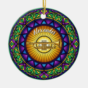 Glass Trumpet Individuelle Name Weihnachten Keramik Ornament