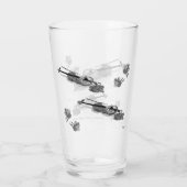 Glass Tumbler : Geige mit Rose & Lilly's B & W (Rückseite)