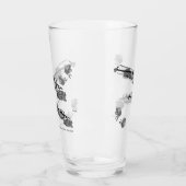 Glass Tumbler : Geige mit Rose & Lilly's B & W (Links)