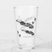 Glass Tumbler : Geige mit Rose & Lilly's B & W (Vorderseite)