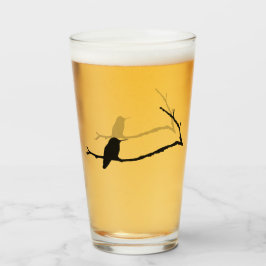 Glass Tumbler - Hummingbird sitzend auf Baumzweig