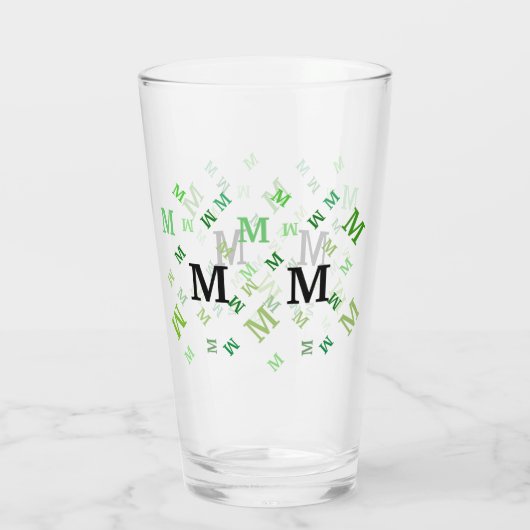 Glass Tumbler - Jumbled Letters in Green (Rückseite)