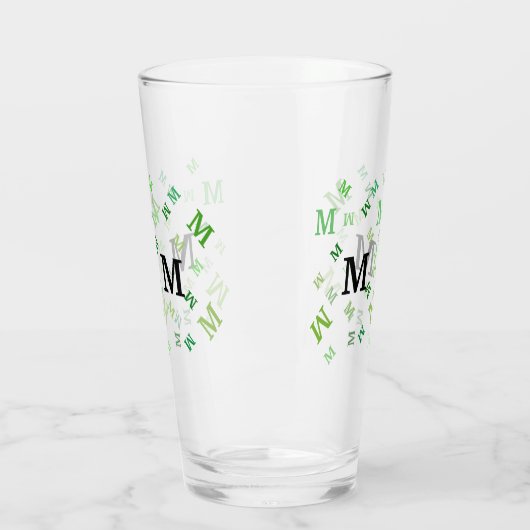 Glass Tumbler - Jumbled Letters in Green (Links)