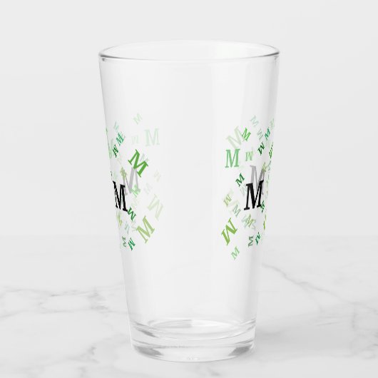 Glass Tumbler - Jumbled Letters in Green (Rechts)