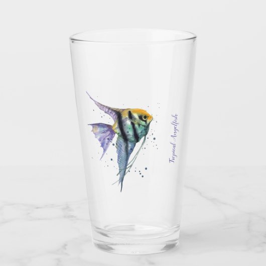 Glass Tumbler - Nautical Tropical Angelfish (Vorderseite)
