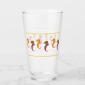 Glass Tumbler - Orangefarbene und braune Seepferde (Rückseite)