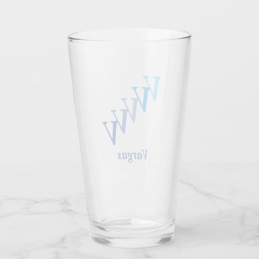 Glass Tumbler - Schattige Initialen mit Namen in b (Rückseite)