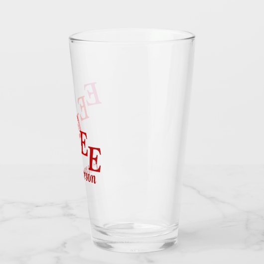 Glass Tumbler - Schattige Initialen mit rotem Name (Links)