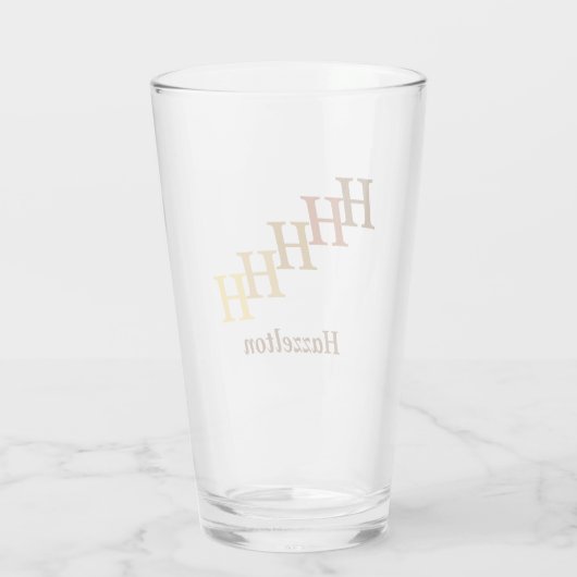 Glass Tumbler - Stepped Initial and Name in Brown (Rückseite)
