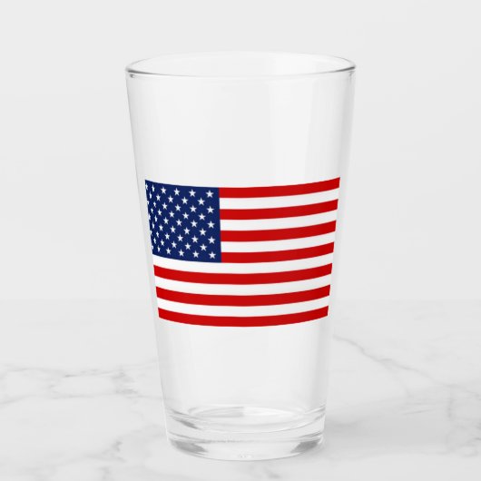 Glass Tumbler USA Flag 16 onz (Vorderseite)