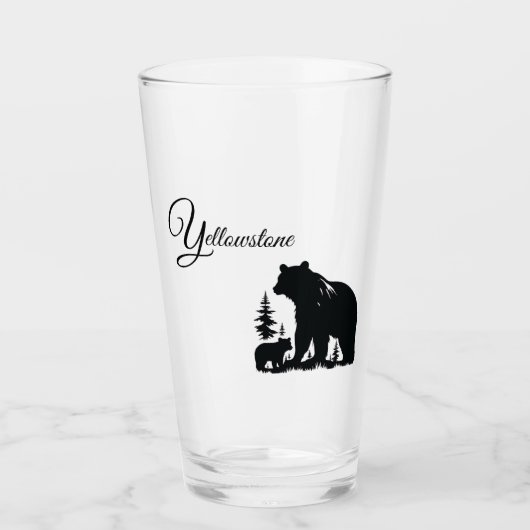 Glass Tumbler-Yellowstone Bär Glas (Vorderseite)