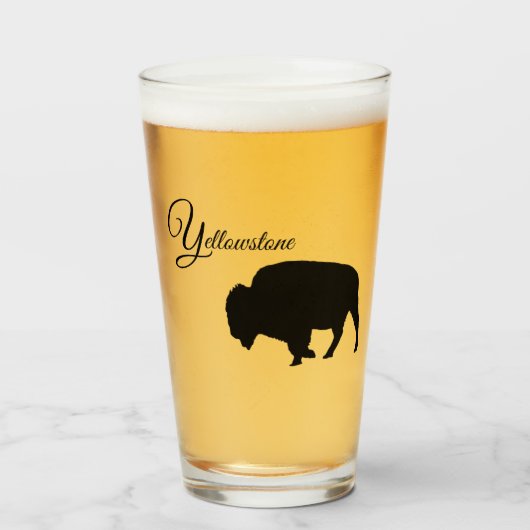 Glass Tumbler-Yellowstone Buffalo Glas (Vorne (Gefüllt))