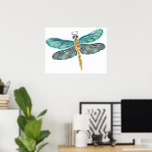 Glass und Abalone-Muschel Dragonfly Poster (Heimbüro)