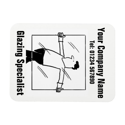 Glass und glänzender Cartoon Magnet (Horizontal)