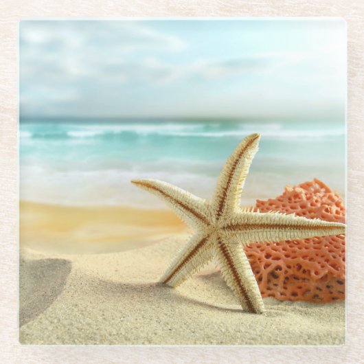 Glass Untersetzer Beach Starfish (Vorderseite)