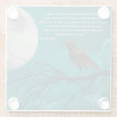 Glass Untersetzer der Raven in Grün mit Gedicht (Rückseite)