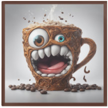 GLASS UNTERSETZER - Eine Tasse Kaffee zu viel!