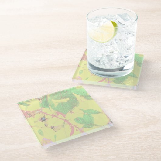 Glass-Untersetzer "Glass Autumn Leaves" Glasuntersetzer (Schrägansicht)