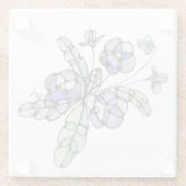 Glass Untersetzer - Lavender Blue Stiefmütterchen (Rückseite)