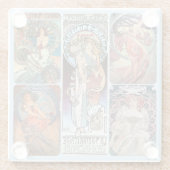 Glass UNTERSETZER - Mucha Women Collage #C1 (Rückseite)
