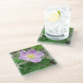 Glass Untersetzer Pink Wilde Rose Küche Essen (Schrägansicht)
