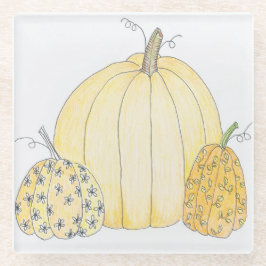 Glass Untersetzer Pumpkin Trio