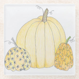 Glass Untersetzer Pumpkin Trio