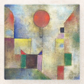 GLASS-UNTERSETZER - "Red Balloon" - Paul Klee Art  Glasuntersetzer (Vorderseite)