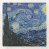 Glass UNTERSETZER "Starry Night" - Vincent van Gog (Vorderseite)