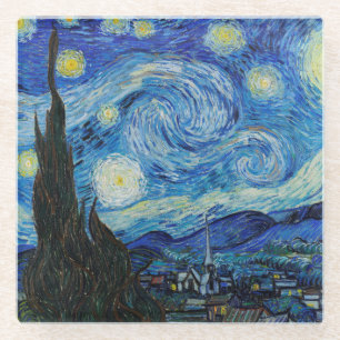GLASS UNTERSETZER: VAN GOGH : STARRY NIGHT GLASUNTERSETZER