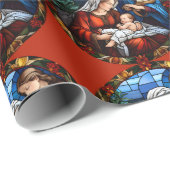 Glass Vintage Weihnachtskrippe Szene Geschenkpapier (Rolleneckpunkt)