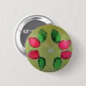 Glass Weihnachtsball Grün Dekoration Button (Vorne & Hinten)