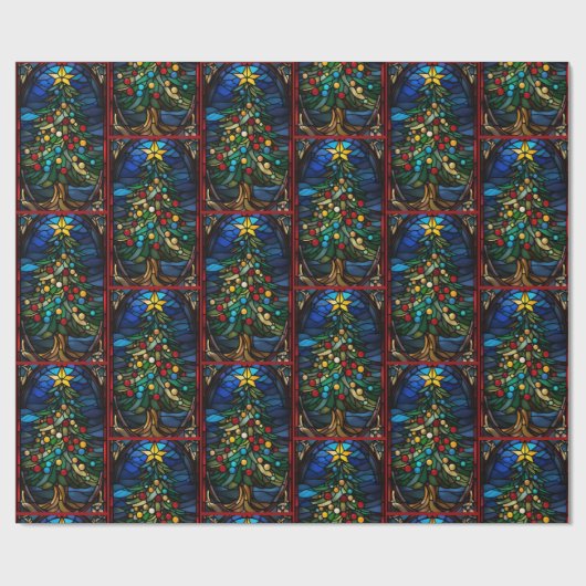 Glass Weihnachtsbaum schön gesteinigt Geschenkpapier (Flach)