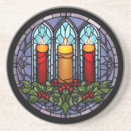 Glass Weihnachtskerzen Getränkeuntersetzer