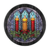 Glass Weihnachtskerzen Schneidebrett (Vorderseite)