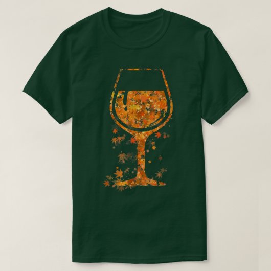 Glass Weinmapfelleder Herbstfall Wein Lover Fu T-Shirt (Design vorne)